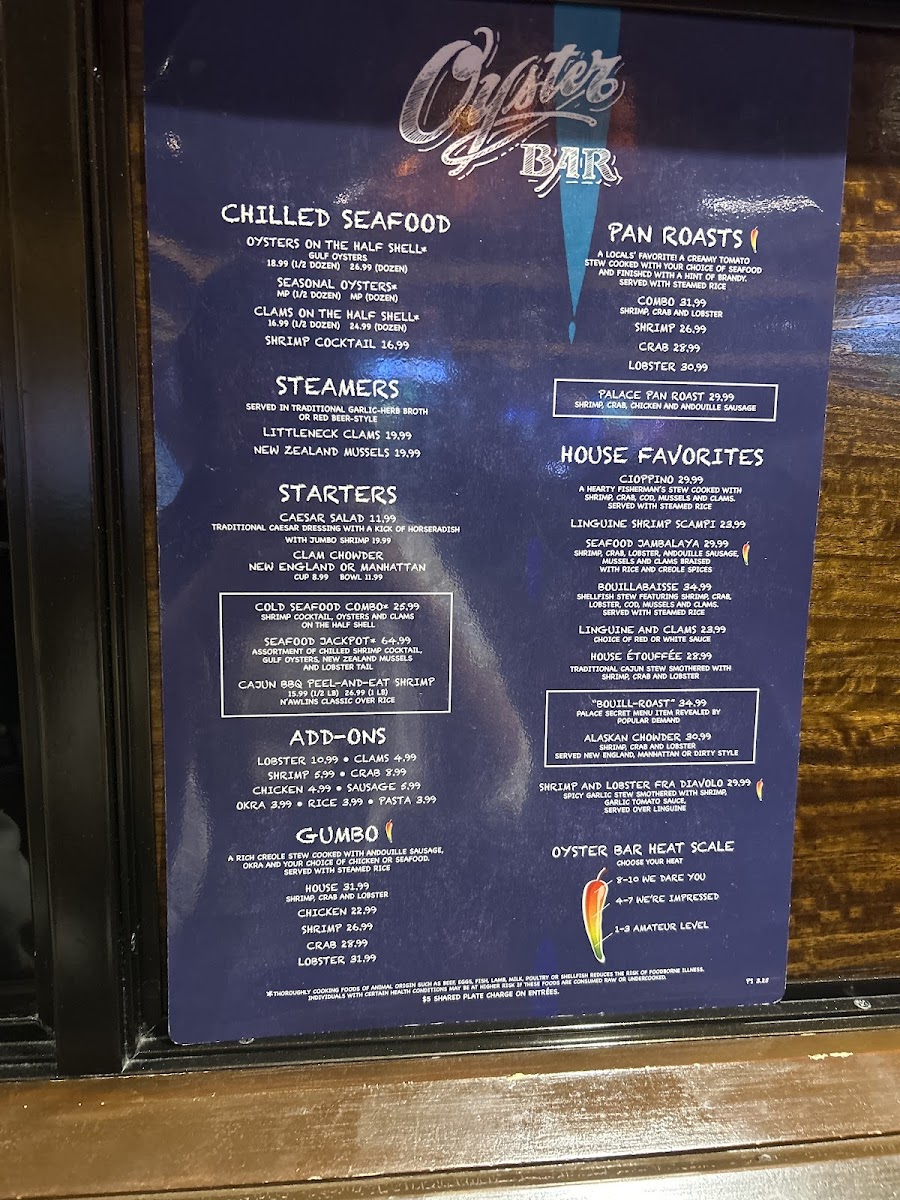 The Palace Station Oyster Bar Menu - Image 3