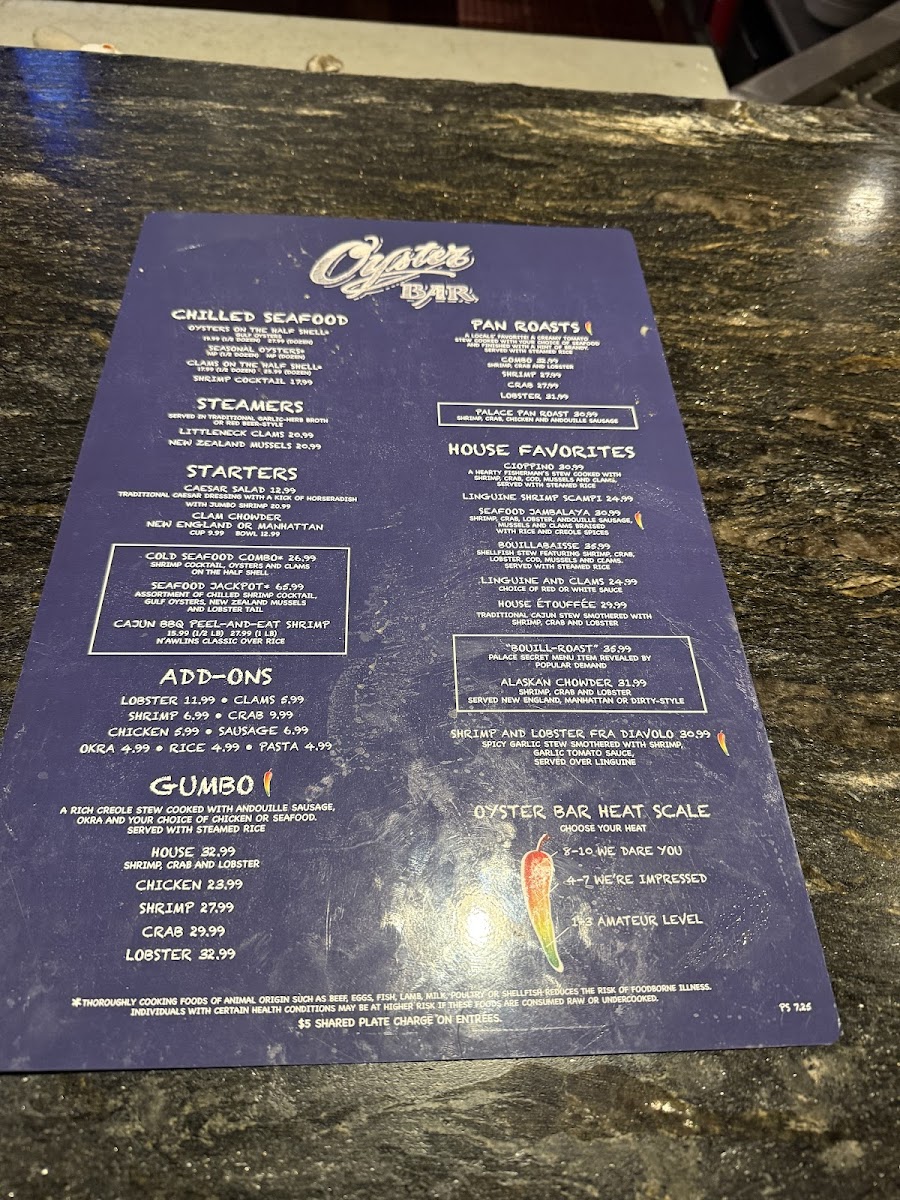The Palace Station Oyster Bar Menu - Image 4